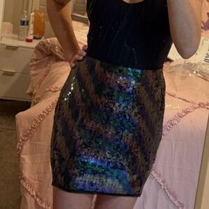 Sequin Mini Skirt
